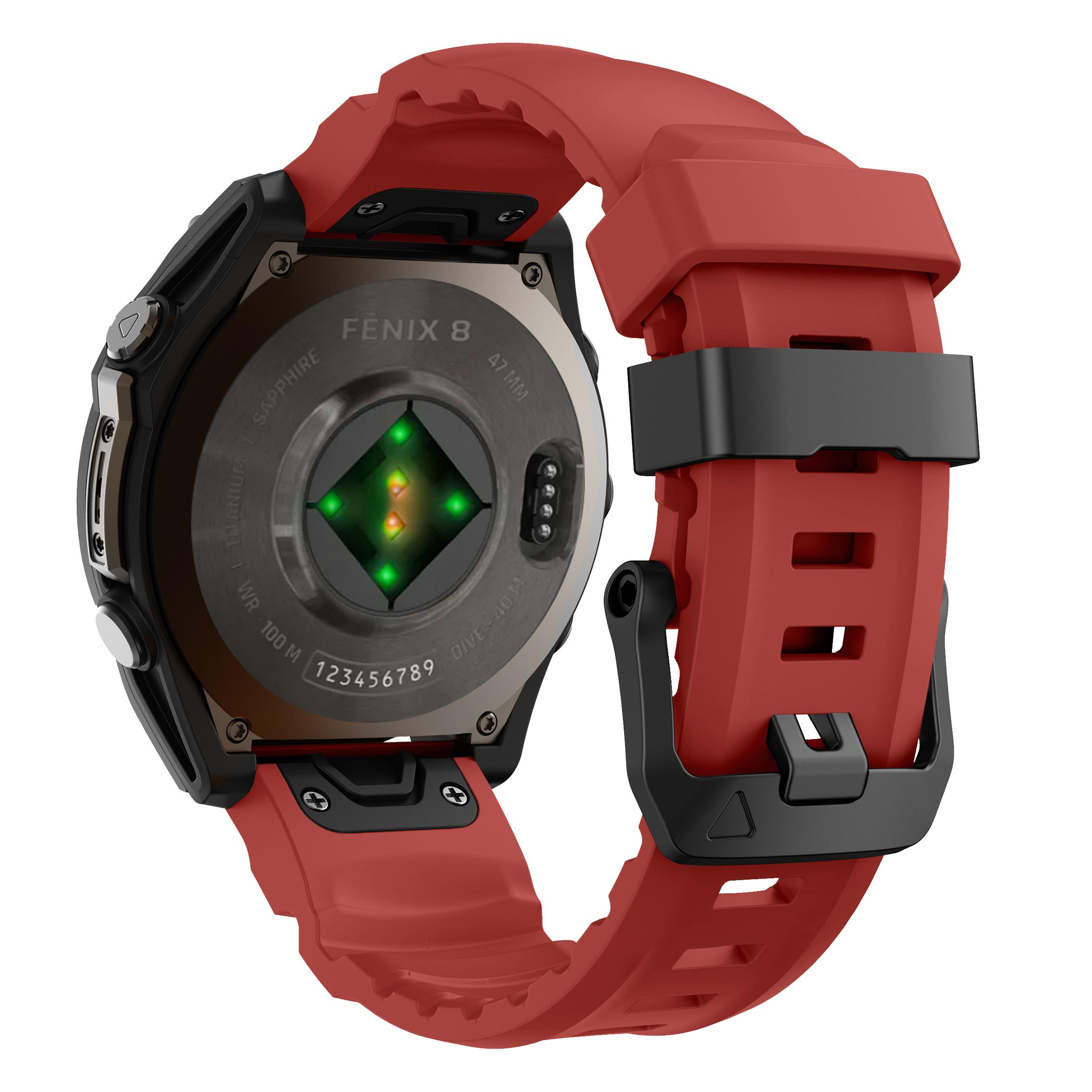 

Спортивный силиконовый ремешок для Garmin Fenix 8 E 7 7X Pro 6 6X 5 5X/Epix/Instinct/Forerunner 970 QuickFit 22 мм 26 мм Ремешок для часов Браслет QuickFit 26mm красный