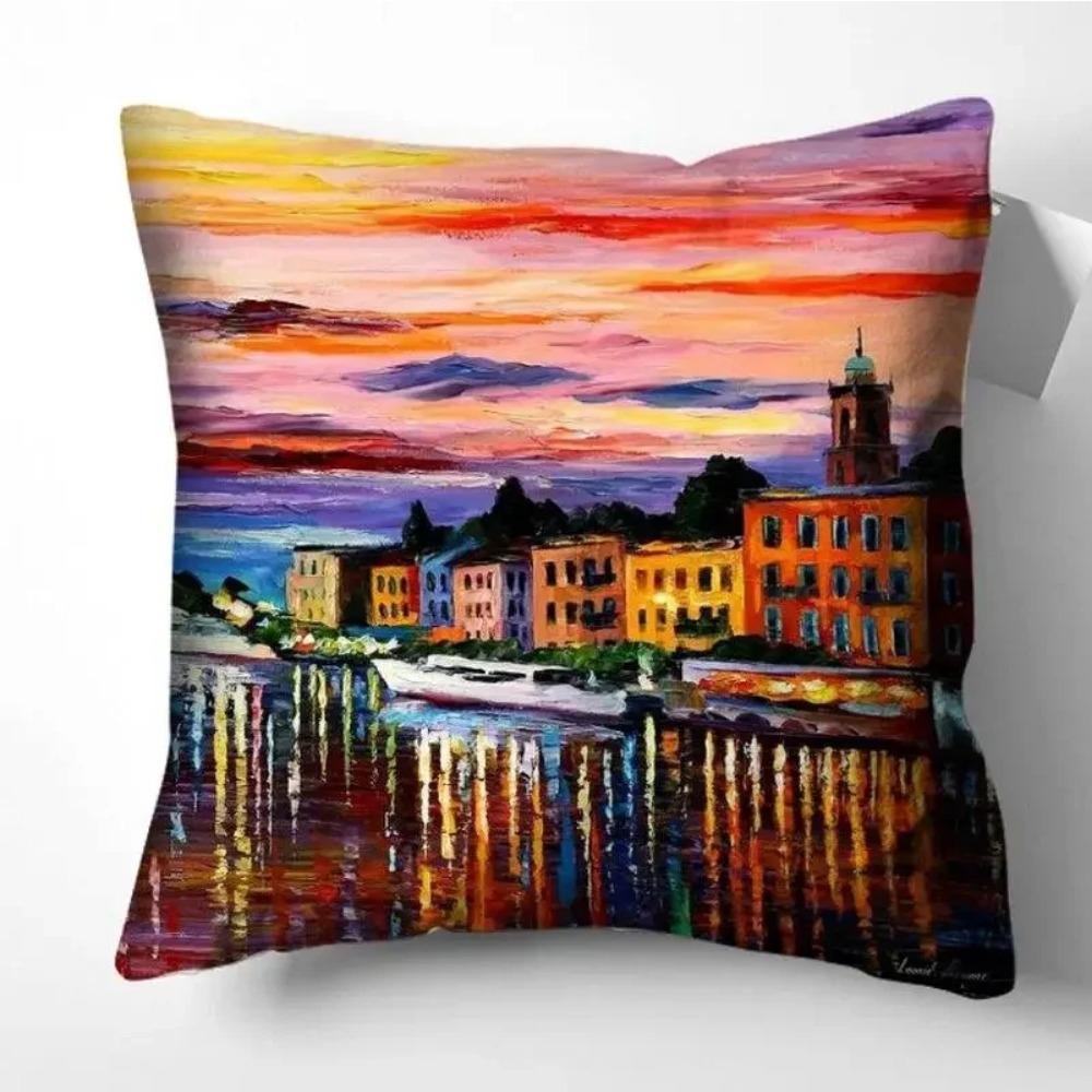 Housses De Coussin Avec Peinture Artistique, Taies D'oreiller, Décoration Pour La Maison, Canapé, Salon
