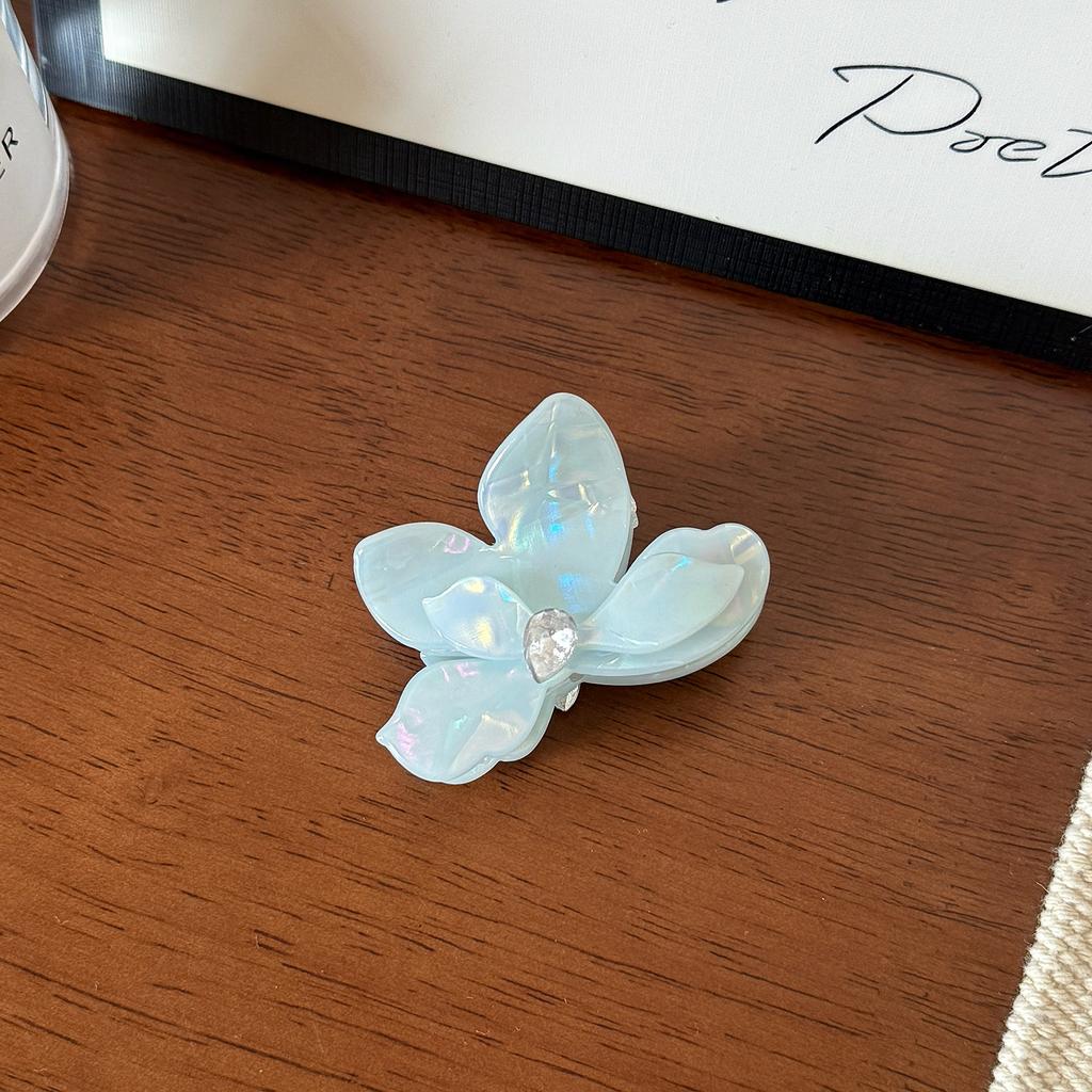 9.5/6cm Acrylic Flower Hair Claw Colorful Rhinestone Floral Hair Crab Clip High Quality Ponytail Hairpin for Women Girl Headwear