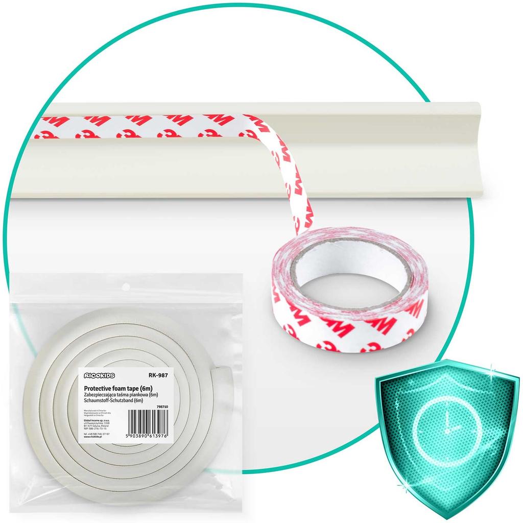 Ricokids 798710 Foam Safety Tape White 6 M