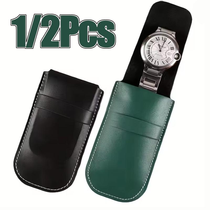 1/2Pcs PU Watch Organizer Bag Dust Watch Bag Simple Flip Cover Thickened Leather Anti-scratch Watch Placement Bag NEW