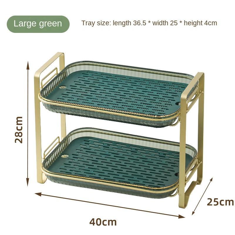 Cup Storage Tray Double Layer Dish Drainer Fruit Kitchen Vegetable Water Drain Racks Washing Drying Rack Organizer