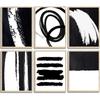 6 Pcs Black and White Abstract Wall Art Neutral Minimalist Canvas Posters Prints Mid Century Modern Wall Decor Paintings Pictures for Living Room