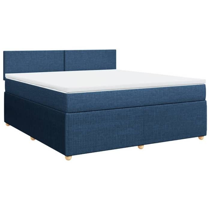 VidaXL Slat Bed Base with Mattress Blue 180x200 Cm Fabric 3287534