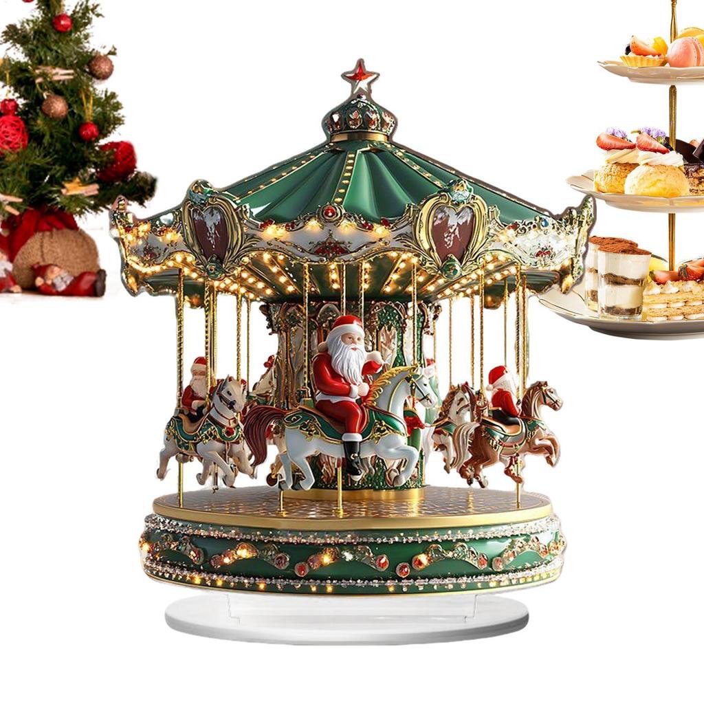 2D Acrylic Carousel Decorative Ornament Novel Christmas Home Decorations 2025 Xmas Navidad 2026 New Year Party Supplies