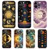 Soft TPU Transparent Phone Case Cover for iPhone 16 15 14 13 12 11 Pro Max XR 8 7 Plus Shockproof Shell Sun Moon Stars Pattern