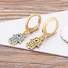 Nidin Fashion Luxury 14 Styles Wholesale Palm Tree Drop Earrings Micro Pave Cubic Zirconia High Quality Party Wedding Jewelry