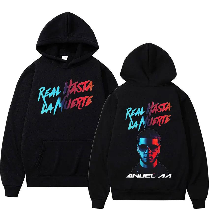 Rapper Anuel AA Real Hasta La Muerte Hoodies Men Women Hip Hop Retro Style Sweatshirt Pullover Harajuku Fashion Oversized Hooded