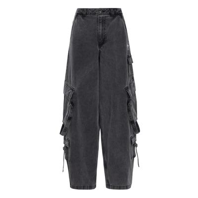 Originals Multi-Pocket Trousers Solid Color Comfortable Soft Loose Casual Pants Women Bottoms KU9535