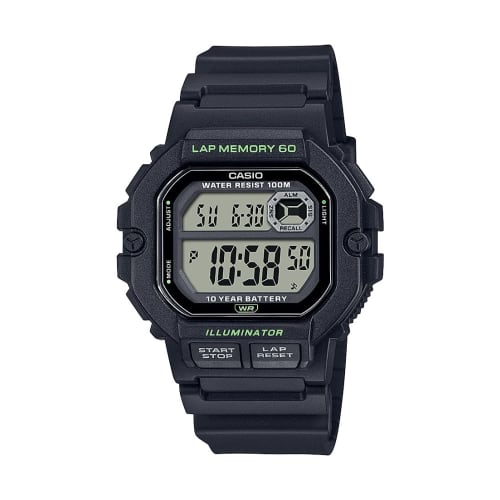 

Casio Men s Quartz Sport Watch with Resin Strap, Black, 24 (Model: WS1400H-1AV)
