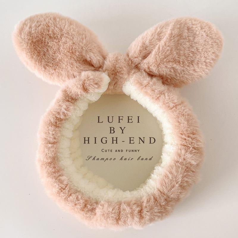 Plush Bear Ears Headband for Hair Washing and Face Masks – Cute Autumn/Winter Accessory