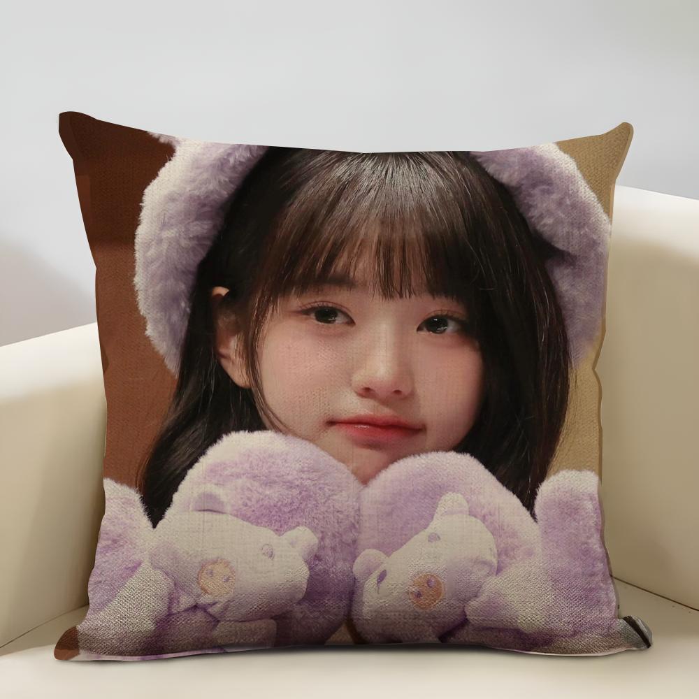 Jang Won-young Cushion Cover Household Decoration Linen Sofa Cushion Cover: Skin-Friendly & Breathable with Invisible Zipper