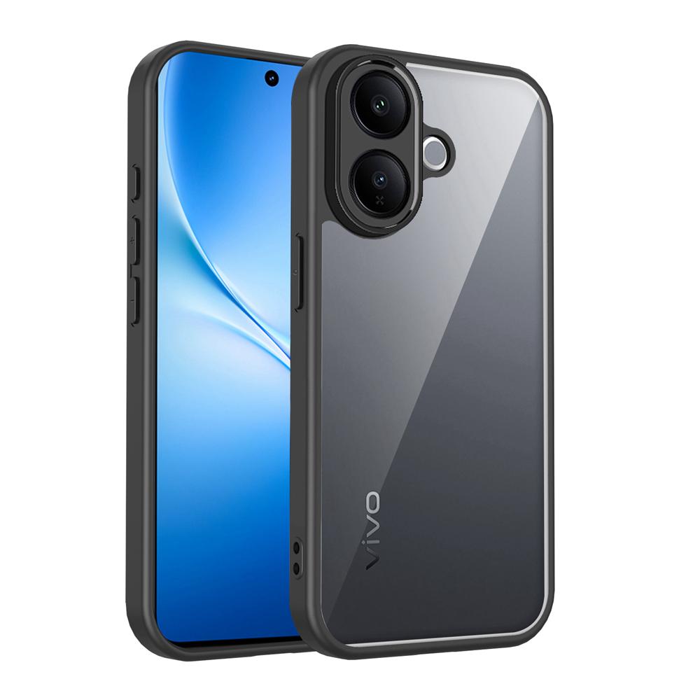 KEYSION Transparente Handyhülle für VIVO V60 Lite 5G Weiches Silikon+PC Klare stoßfeste Handy-Rückseite für IQOO Z10R