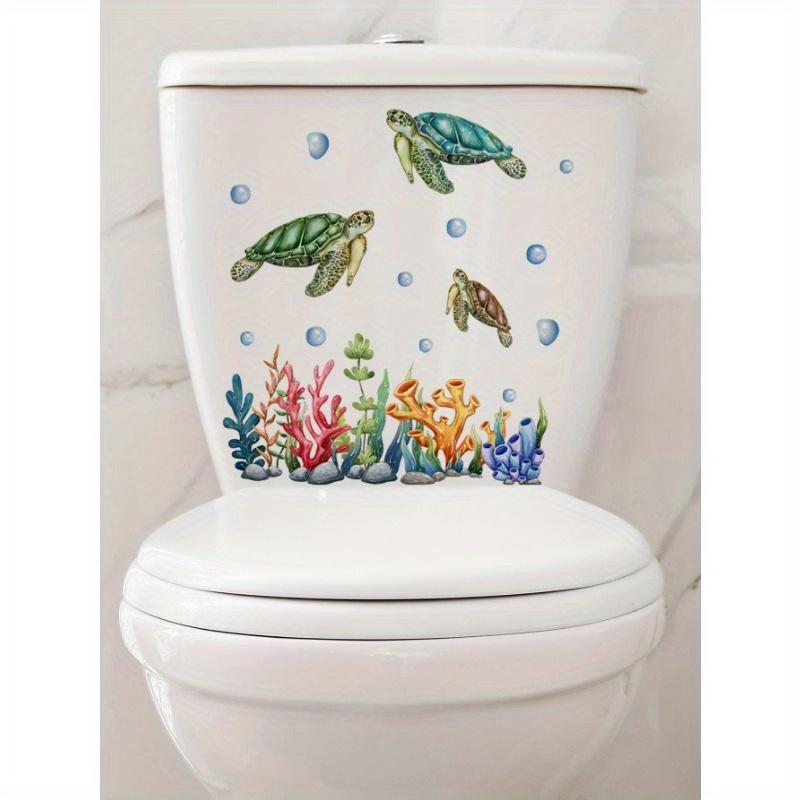 1pc Turtle Pattern Toilet Lid Decal, Stickers, Wall Decal, Vinly Decal For Home Decorations, Festival Decoration Stickers