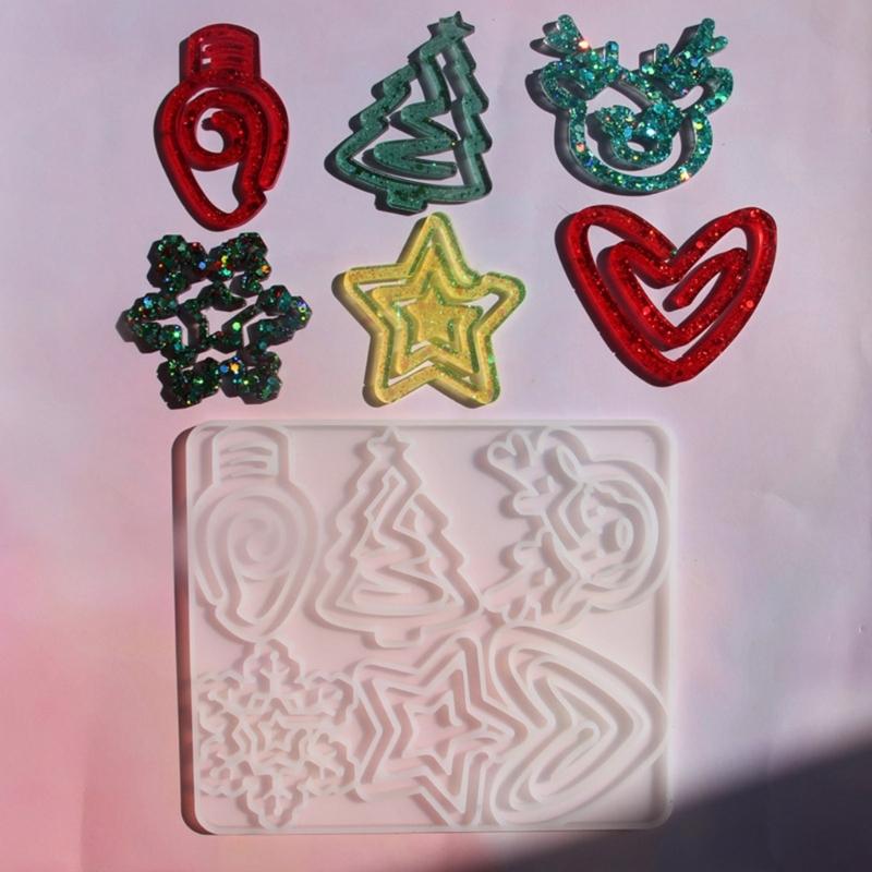 Christmas Themed Reusable Silicone Bookmark Mold For Handmade Resin Jewelry Accessories And Gifts