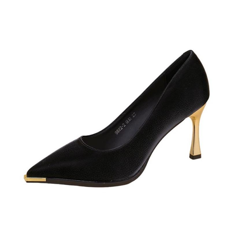 NEUER Damenstil Bankettmode Leichter Luxus 6 8cm Hohe Absätze Pumps Stiletto Metall Spitze Wildleder Einzeln Mode Lässig Komfort