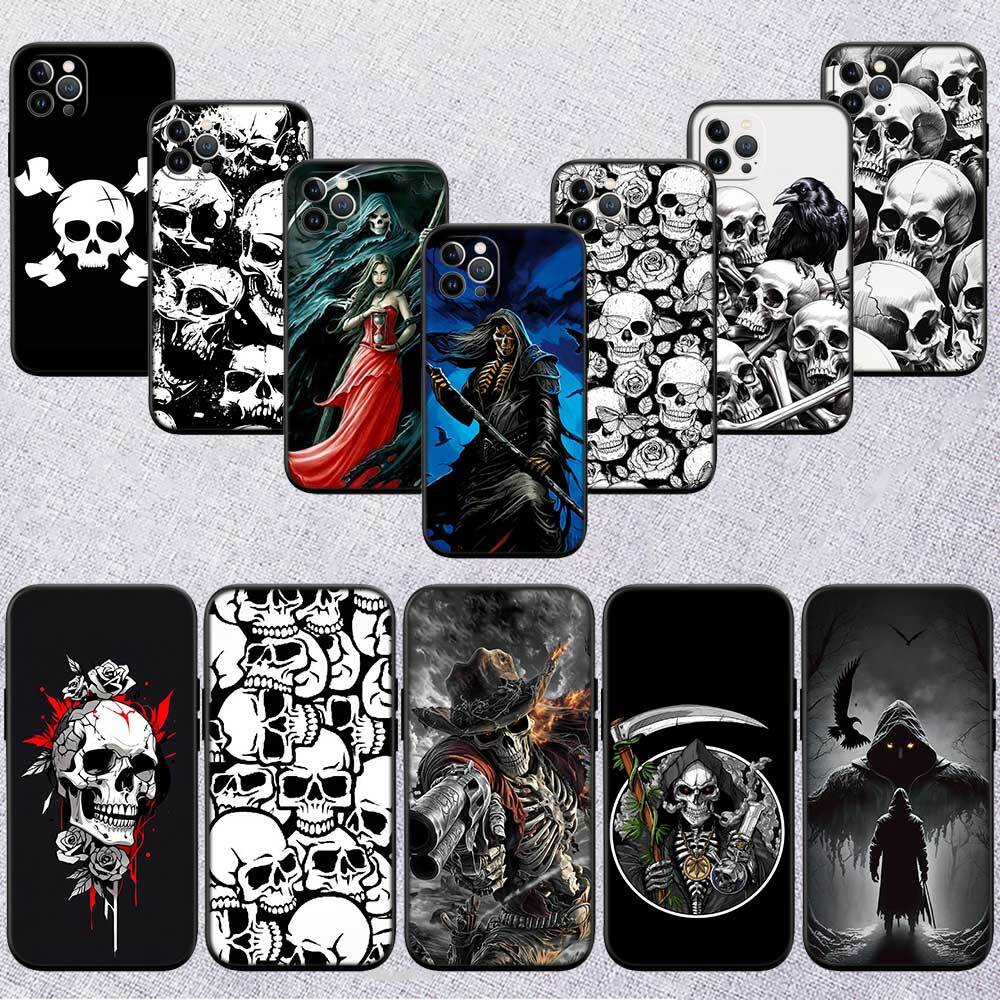 Grim Reaper Skeleton Skull Phone Case for Redmi Note 12 12S 12C 13 13C 13R 14 14S 14R 14C 11A 13X A3 A3X A4 A5 Pro Max Plus