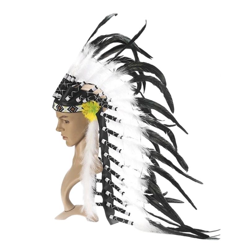 

Handcrafted Feather Headdress For Role Play Photography Props And Home Decor Soft Natural Quills Easy To Fold And Carry