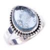 Natural Aquamarine Gemstone Handmade 925 Solid Sterling Silver Ring Size 7 C9u90