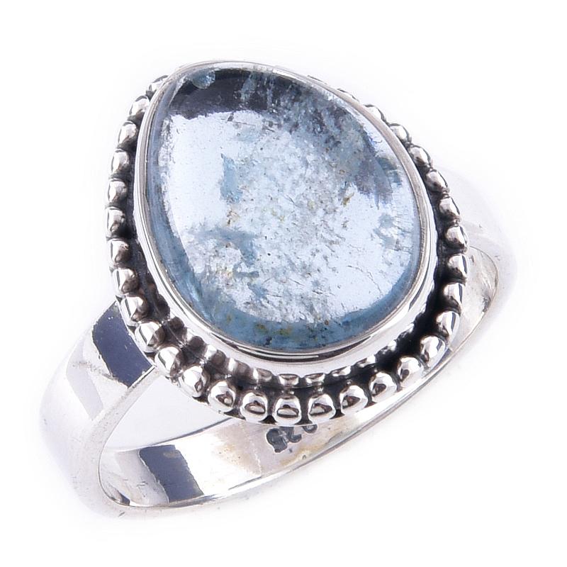 Natural Aquamarine Gemstone Handmade 925 Solid Sterling Silver Ring Size 7 c9u90