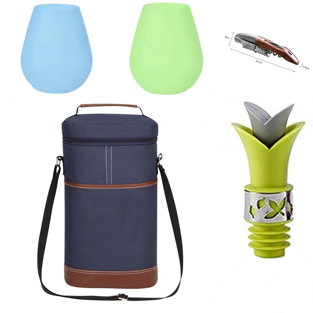 

Soft Glass Cooler Wine Bottle Insulated Bag for Wine Thermal 2 Drink Bottle 750ml Beer Outdoor Bag for Travel Carrier Tote