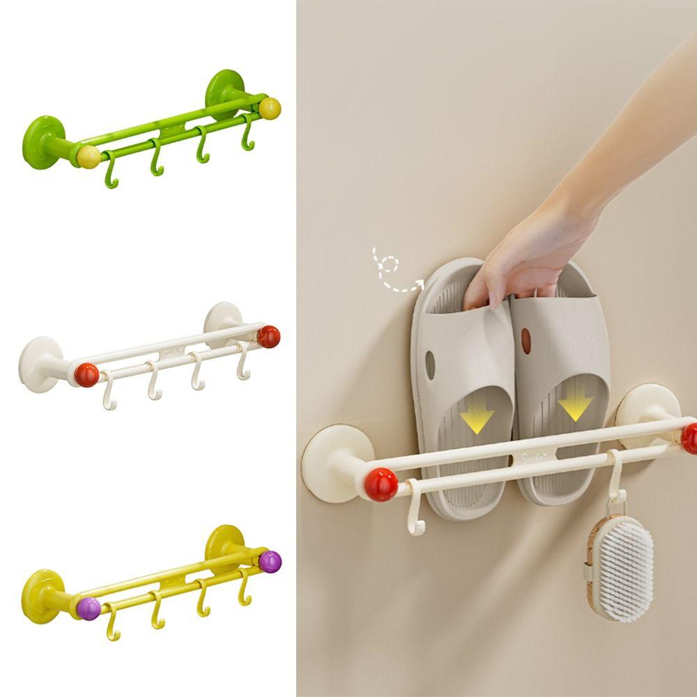 

Punch Free Shoe Drying Hanger Space Saving Bathroom Slipper Hook Towel Rack Bathroom Supplies білий