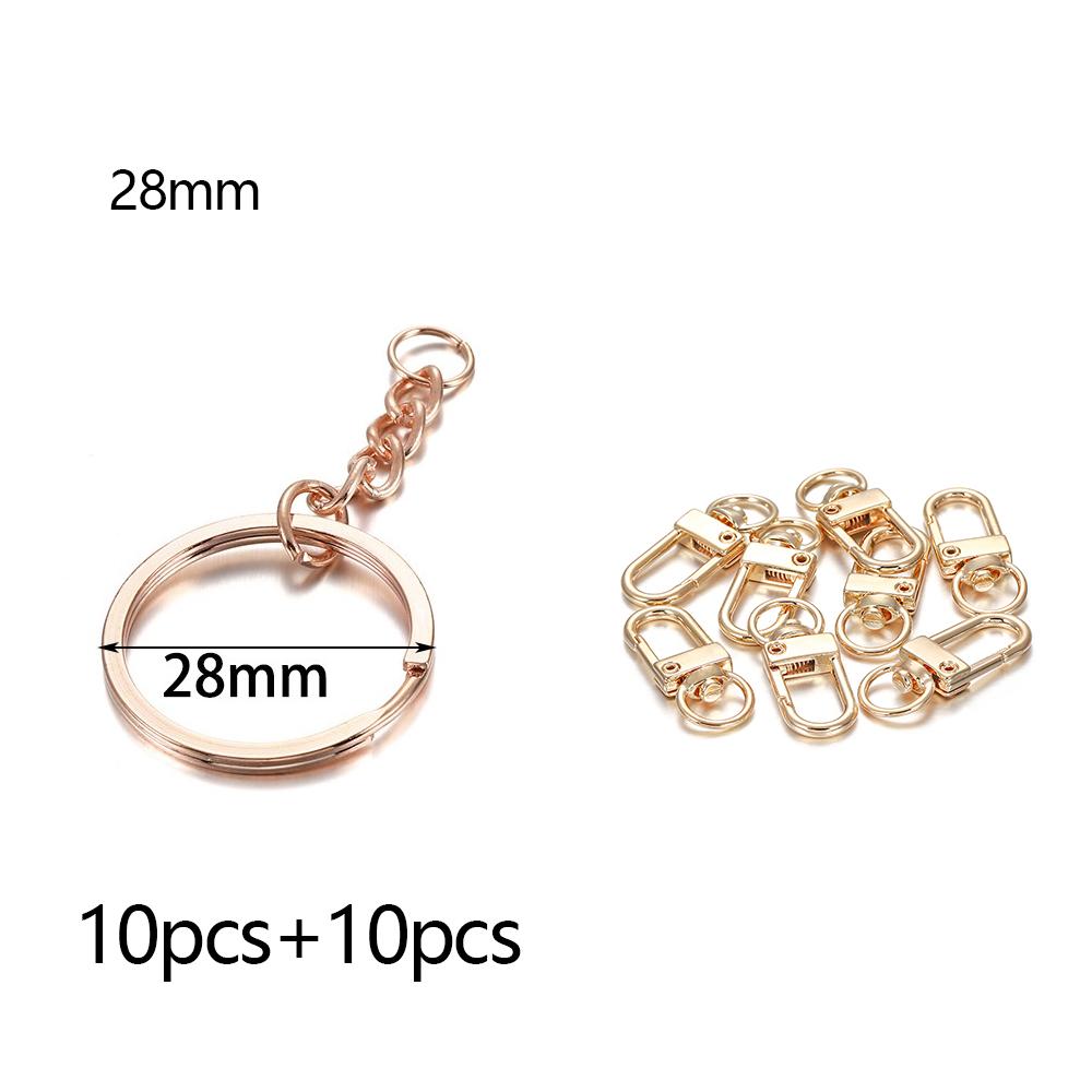 10Pcs Key Ring Key Chain Rhodium Antique Bronze Gold Color 60mm Long Round Split Keychain Keyrings Jewelry Making Bulk Wholesale