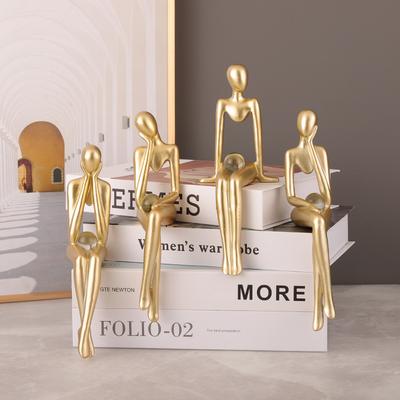 Mini Gold Abstract Figures Statues and Sculptures Nodic Living Room Decor Miniatures for Gift Home Decoration Accessories
