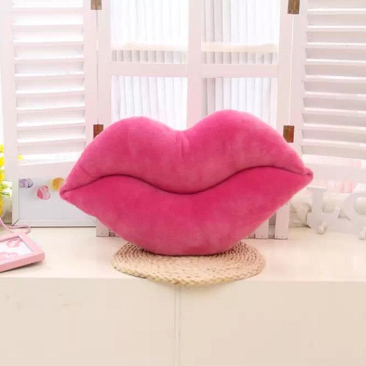 Cojín Decorativo Creativo de Peluche Labios Rojos - Lindo, Sexy, Novedoso para Decoración del Hogar