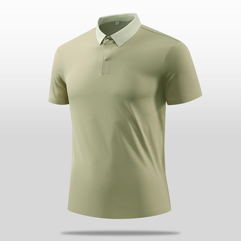Ice Silk POLO Shirt Seamless POLO Shirt Men s Lapel POLO Shirt Short Sleeve Men 2XL светло-зеленый