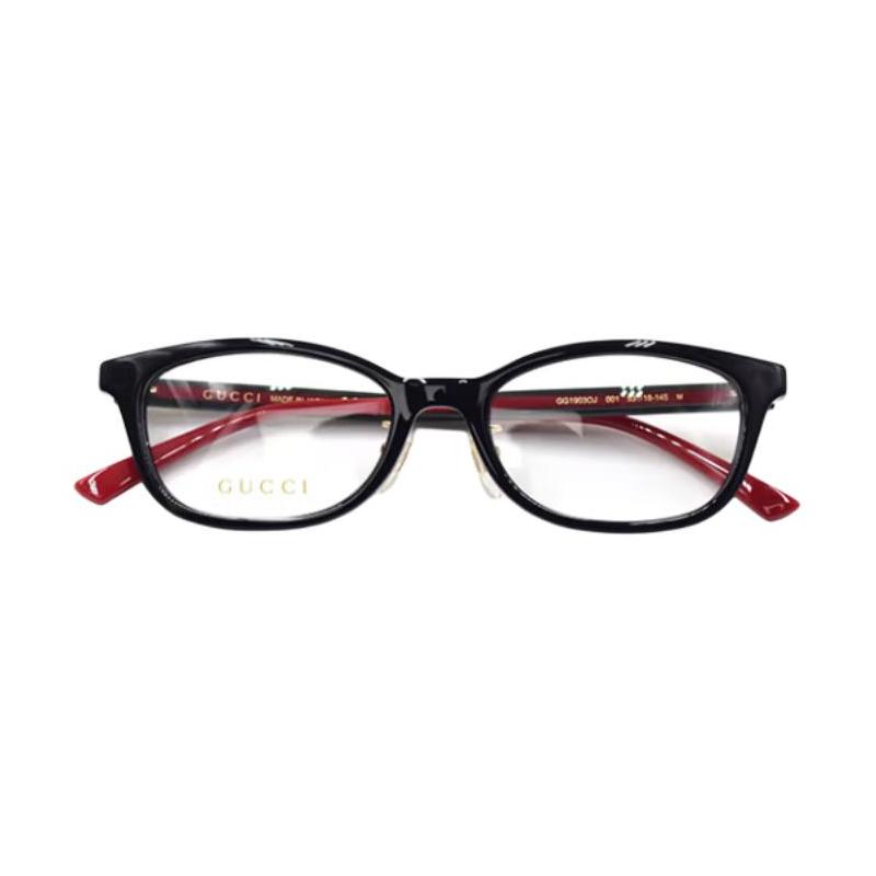 Gucci Optical Glasses [Available Prescriptions] Color Matching Design, Square Frame Black 53 Glasses Case (random Size and Color) + Glasses Cloth