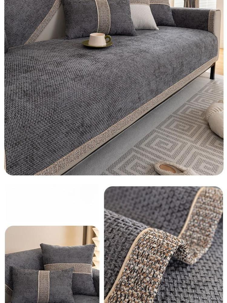 Housse de canapé en velours côtelé de luxe pour salon, antidérapante, douce, serviette de canapé, coussin d'angle pour canapés, tapis de siège universel 4 saisons