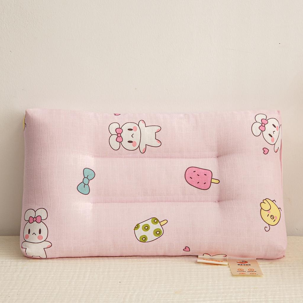 Cartoon Kids Pillow Cotton Double Layer Yarn Baby Sleeping Pillow Newborn Children's Neck Protection Bedding Baby Items
