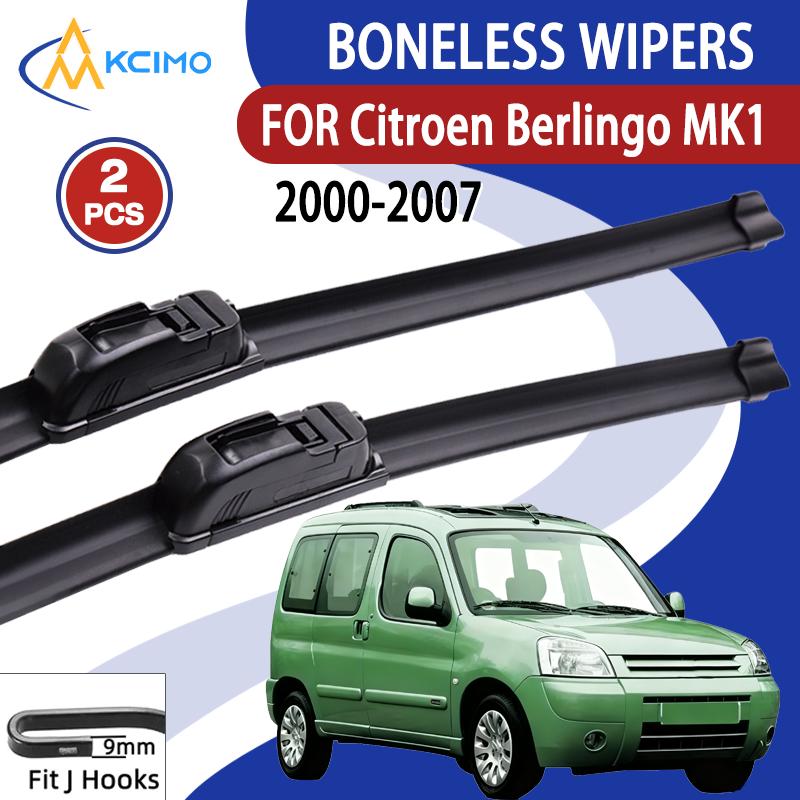 For Citroen Berlingo MK1 2000-2007 Car Wiper U-type Soft Rubber Boneless Wiper HD Quiet Durable Automotive Wiper 22"+21"