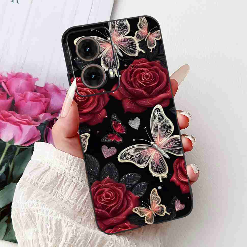 For Motorola Moto G85 5G 6.67" Case Sweet Love Flower Soft Silicone TPU Cover For Moto G85 G 85 XT2427-3 Shockproof Shell Bumper