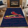 "Cardinals Logo Red Bird On Bat" Patterned Carpet, Non Slip Mat Suitable for Living Room and Bedroom Sofas