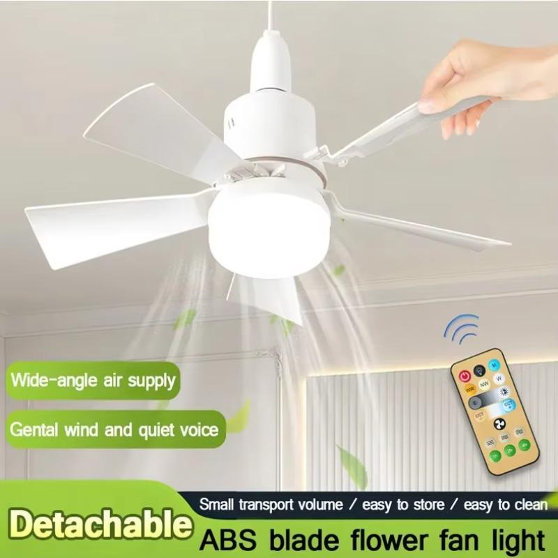 5-blade/6-blade Remote Control Ceiling Fan with LED Light Silent Electric Timing Mini 3-speed for Living Room Dining Room Lamp