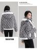 3D Printed Hooded Cotton-padded Jacket Women's Short Style
