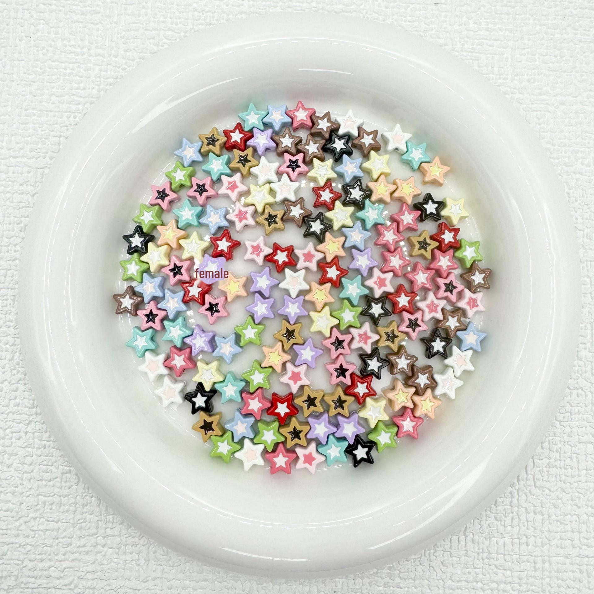 

Двухцветные бусины в форме пятиконечной звезды из сплава для самостоятельного изготовления украшений и браслетов. 8mm