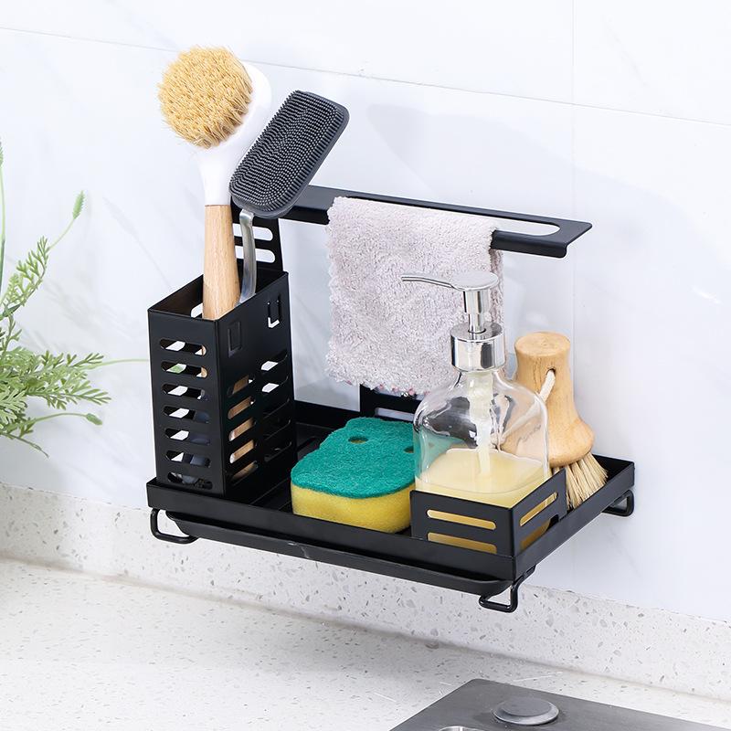 Kitchen Rack Stainless Steel Space Saving Multi Layer Kitchen Sink Holder Kitchen Storage Shelf Detachable Container