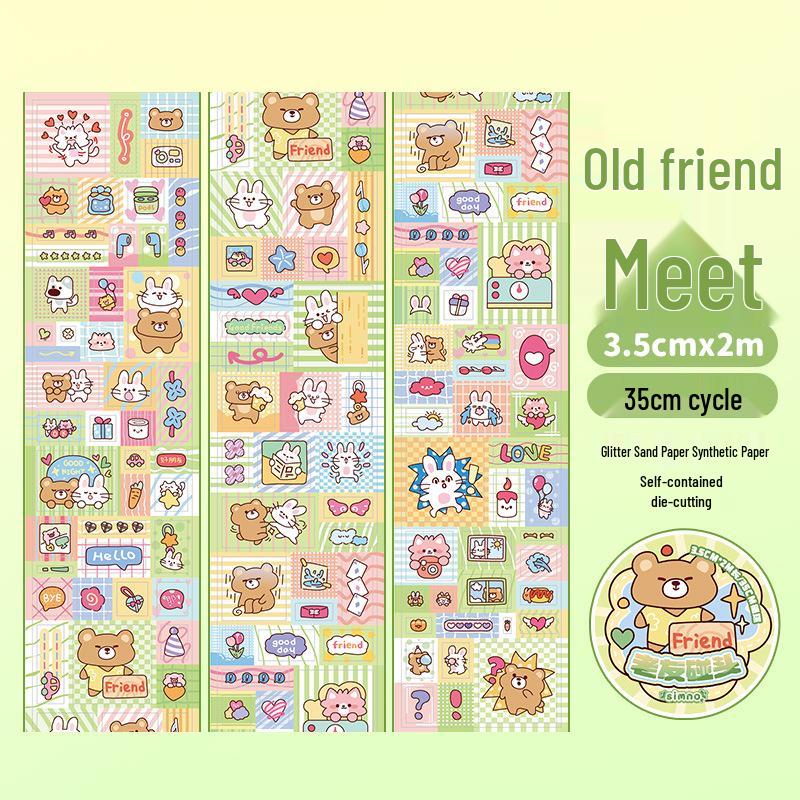 

Блестящий вырубной скотч Счастливое граффити Милые мультяшные наклейки для украшения журнала Коллекция