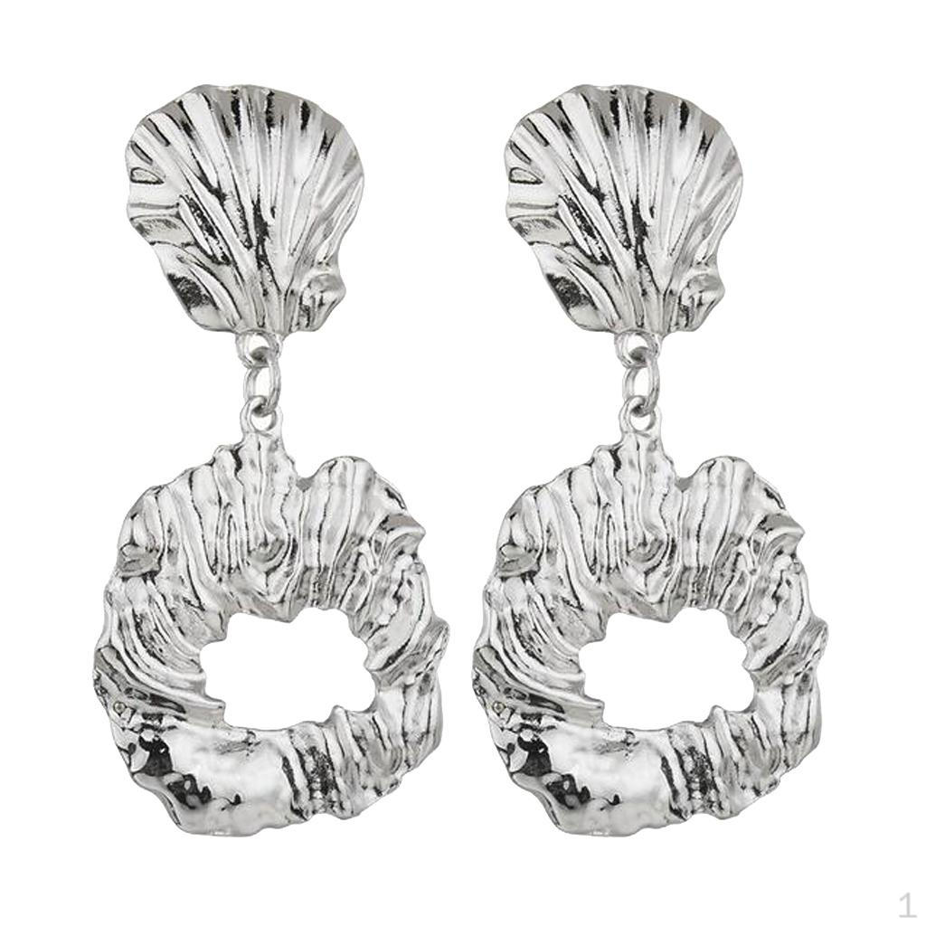 1 Pair Of Ladies Punk Geometric Earrings Baumlen Gift серебряный