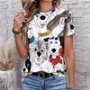 Fashion Women Retro Plush Animal Patterns Print T Shirt Funny Casual O-neck Short Sleeves T-shirt Summer Female Tee Shirt