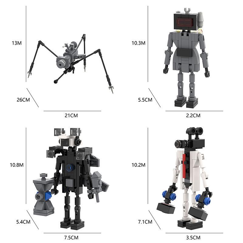 Hot New A Series of Skibidi Toilet Man Drill Male Titan Man Female TV Personality Building Blocks Set Toy for Kids New Year Gift