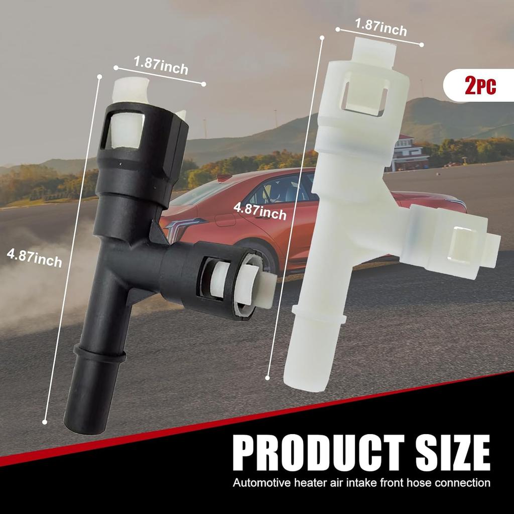 2 PCS Car Heater Inlet Hose Joint, Three-way Plastic Cooling Connector Accessories, Original Replacement 15055343 15055342, Compatible with Select