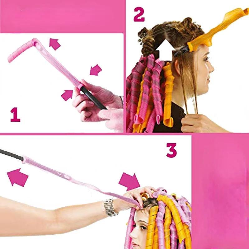 Hair Rollers (30cm) Snail Shape Not Waveform Spiral Round Curls Curler Soft Magic DIY