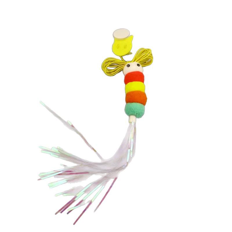 Kitten Door-Hanging Swing Teaser: Elastic Feather and Bell Toy for Self-Entertainment