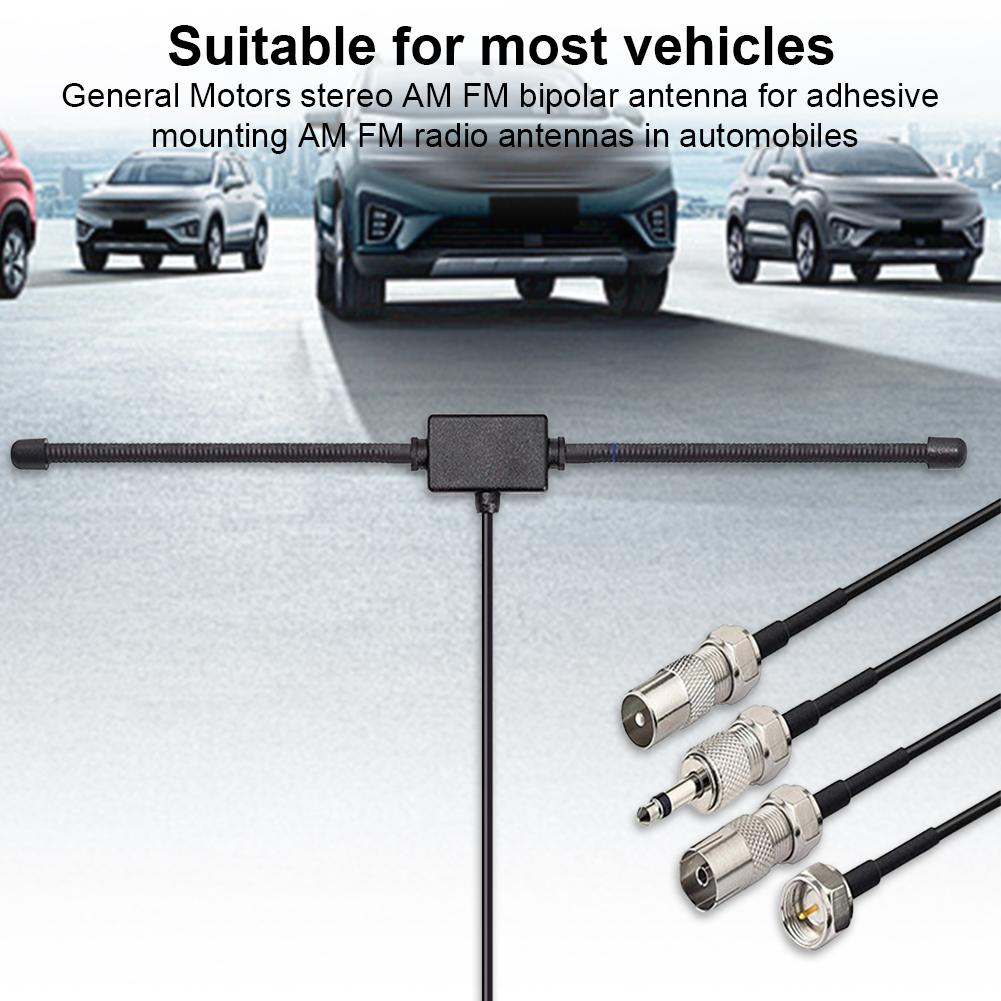 Universal Car Stereo AM FM Dipole Antenna Hidden Adhesive Mount AM FM Radio Antenna FM Sheep Horn Antenna