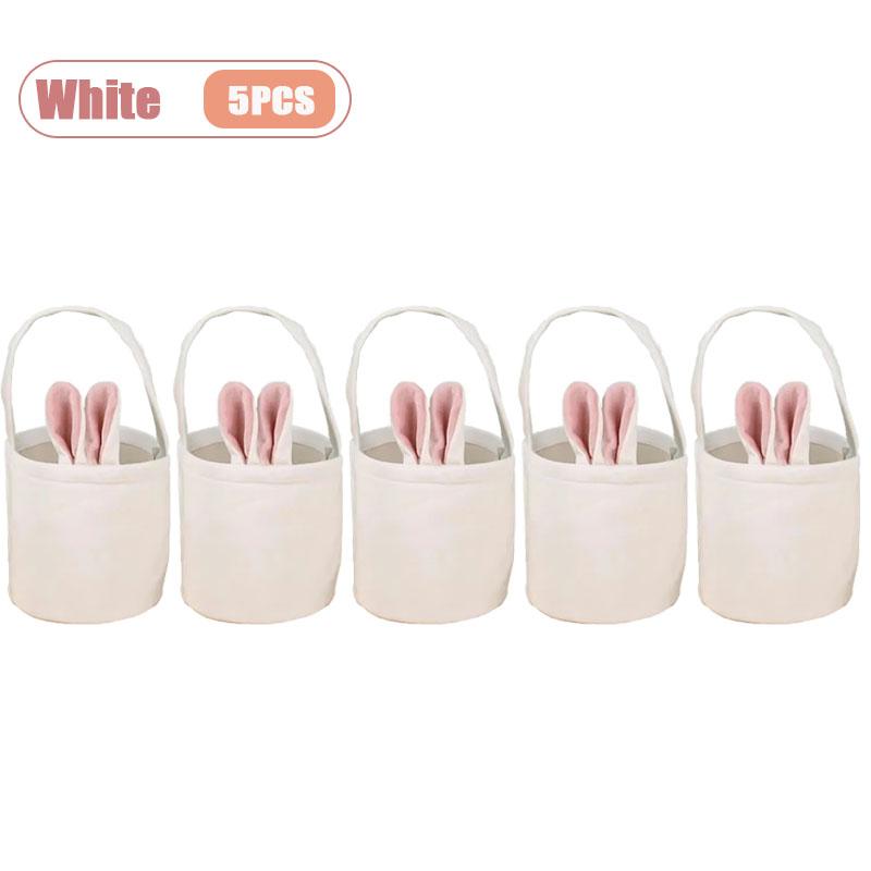Easter Party Supplies Bunny Handbag Basket Gift Box Rabbit Ear Candy Container Spring Egg Hunt Celebration Durable Treat Holder