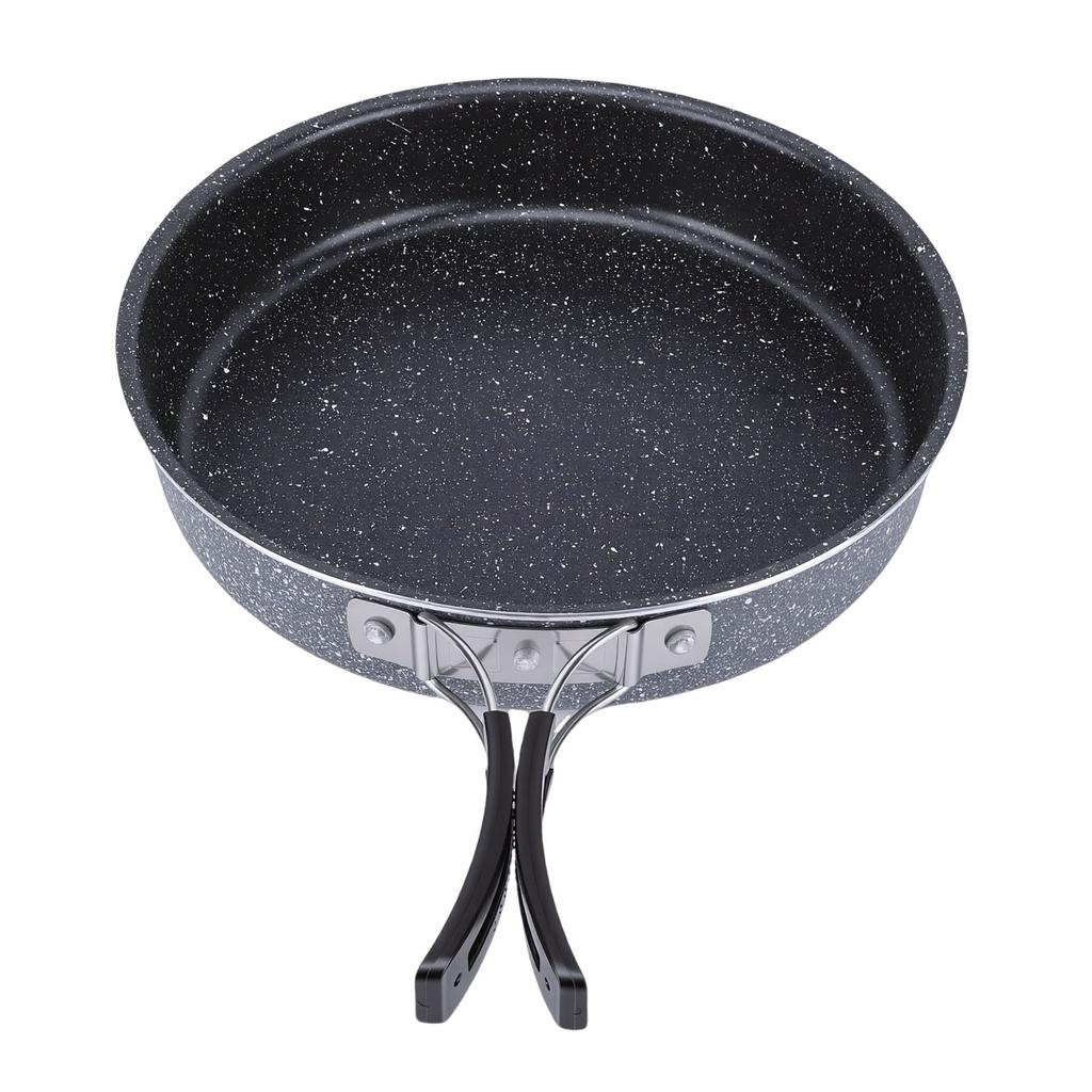 Camping Frying Pan 22cm Non Stick Coating Foldable Handle Outdoor Skillet Cooking Pan for Gas Stove Induction Cooker